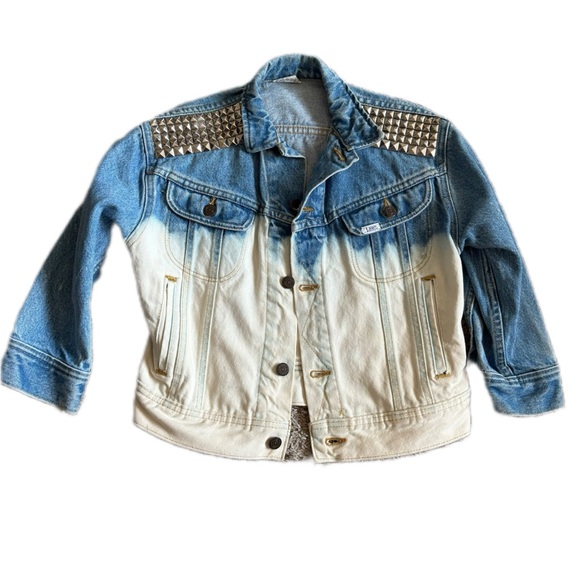 Vintage Lee Dyed Ombré Studded Jean Jacket / Acid Wash Jean Jacket / Custom Made - Picture 11 of 11
